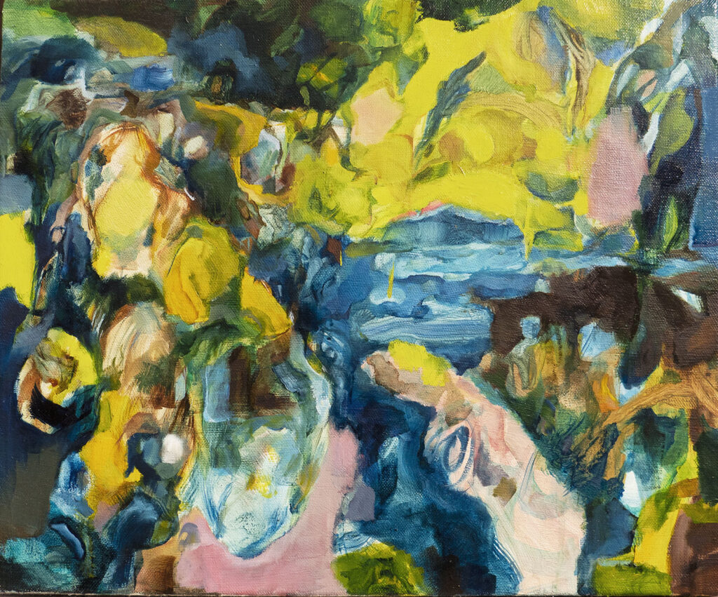 quentin toso. children of the mystic shore, peinture à l'huile sur toile de lin, 2022